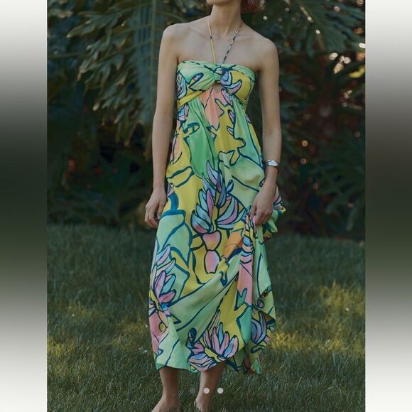 FARM Rio X Anthropologie Halter Printed Maxi Dress - Picture 1 of 3
